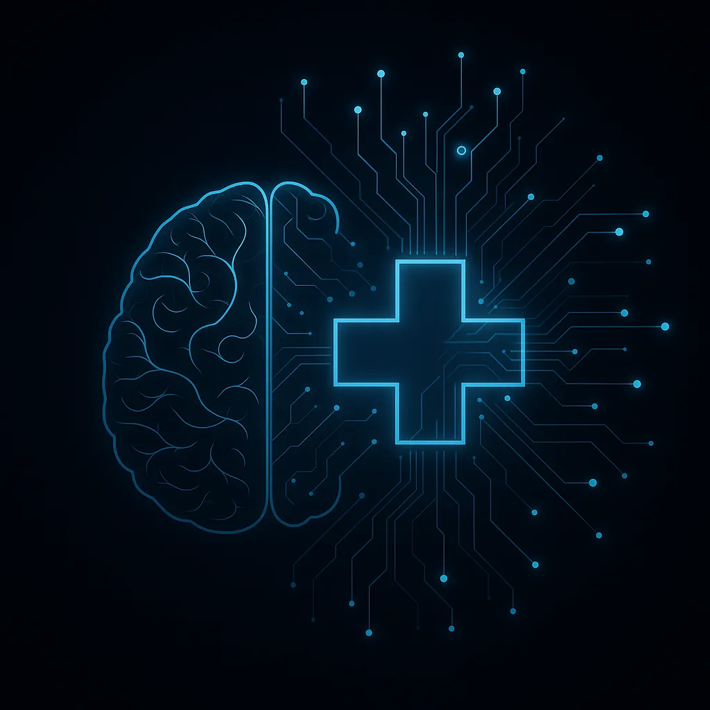 Brain and cross with circuits representing ethics and privacy